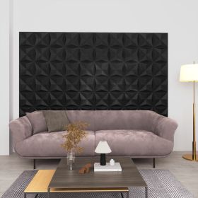 3D Wall Panels 12 pcs 19.7"x19.7" Origami Black 32.3 ft²