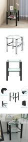 Glass two layer tea table, small round table, bedroom corner table, living room black side table