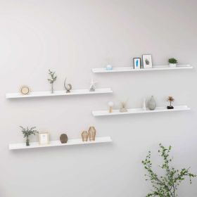 Wall Shelves 4 pcs High Gloss White 45.3"x3.5"x1.2"