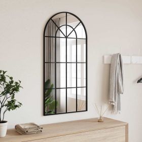 Wall Mirror Black 19.7"x39.4" Arch Iron