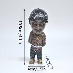 1pc; Hip Hop Legend Commemorative Statue Resin Crafts Ornament (Items: Black Turban)