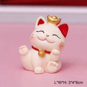 Chinese Lucky Wealth Waving Cat Gold Waving Hand Cat Home Decor Welcome Waving Cat Sculpture Statue Decor Car Ornament (Color: 1, size: S)