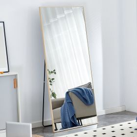 Fourth generation solid wood frame long mirror, dressing mirror, bedroom foyer, decorative mirror, clothing store, floor to ceiling mirror (Color: as Pic)